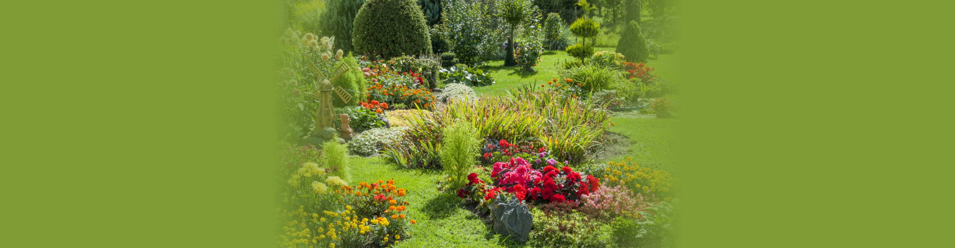 Landscaped flower garden