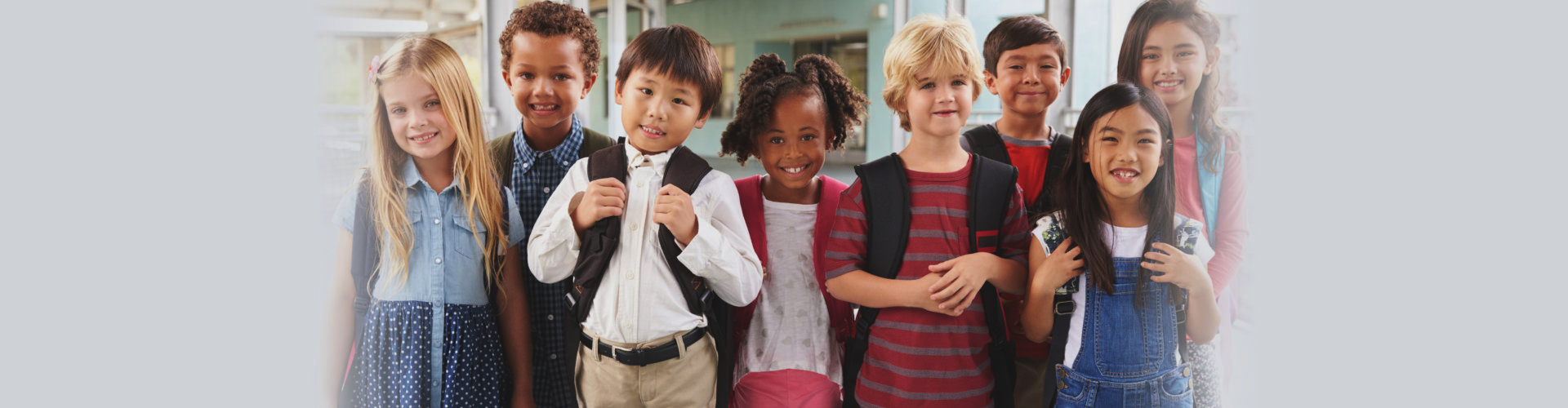 Group portrait of elementary school kids